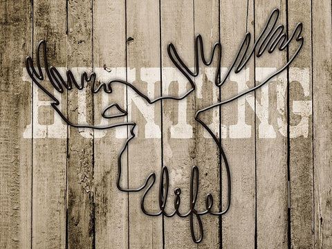 Hunting Life 1 White Modern Wood Framed Art Print with Double Matting by Prime, Marcus