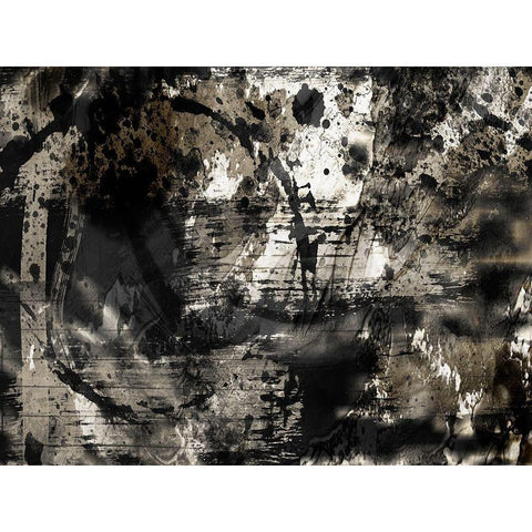 Golden Abstraction 1 Black Modern Wood Framed Art Print by Prime, Marcus