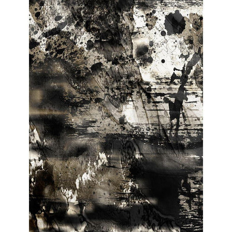 Golden Abstraction 3 Black Modern Wood Framed Art Print with Double Matting by Prime, Marcus