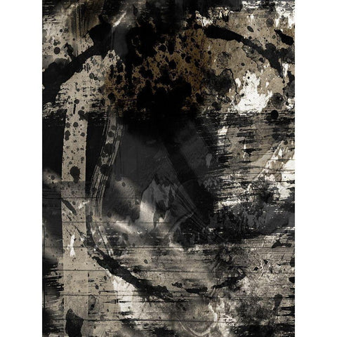 Golden Abstraction 4 Black Modern Wood Framed Art Print by Prime, Marcus