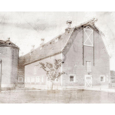 White Washed Grange Black Modern Wood Framed Art Print with Double Matting by Prime, Marcus