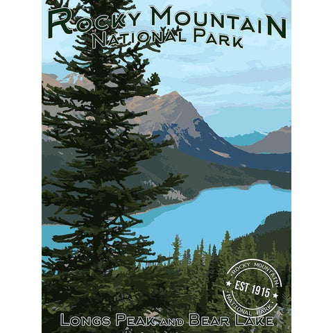 Rocky Mountains White Modern Wood Framed Art Print by Prime, Marcus