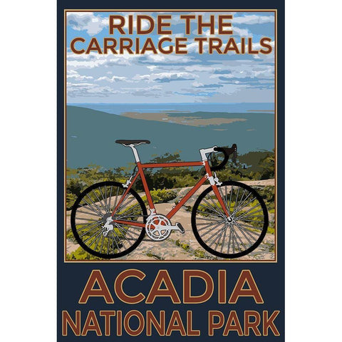 Acadia Trails Gold Ornate Wood Framed Art Print with Double Matting by Prime, Marcus