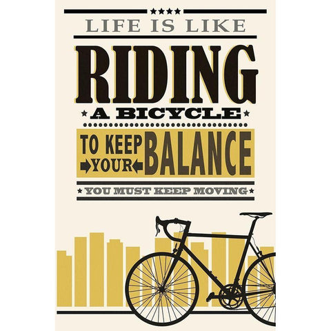 Balanced Riding White Modern Wood Framed Art Print by Prime, Marcus