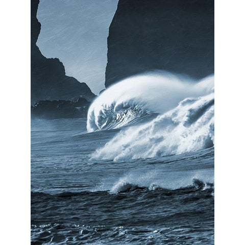 Blooming Surf 1 Black Modern Wood Framed Art Print with Double Matting by Prime, Marcus