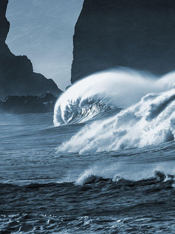 Blooming Surf 1 White Modern Wood Framed Art Print with Double Matting by Prime, Marcus