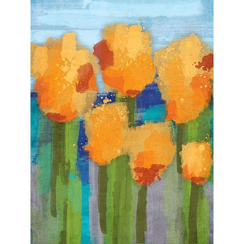 Blooming Abstracts Black Modern Wood Framed Art Print with Double Matting by Prime, Marcus