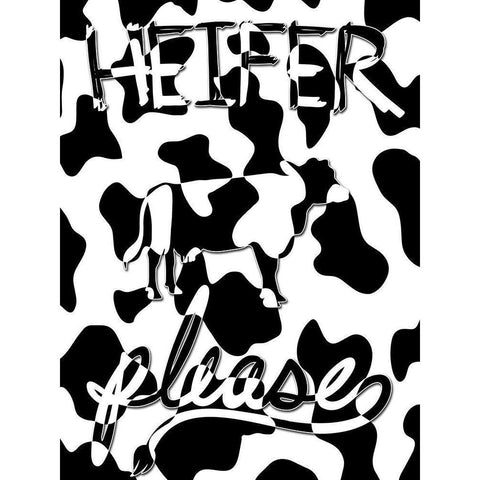 Heifer Please Black Modern Wood Framed Art Print with Double Matting by Prime, Marcus