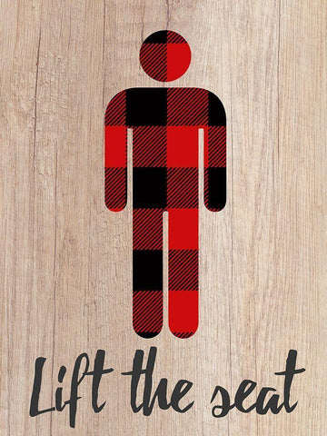 Lift The Seat White Modern Wood Framed Art Print with Double Matting by Prime, Marcus