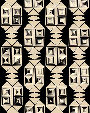 Bogolan Relaxation 1 White Modern Wood Framed Art Print with Double Matting by Prime, Marcus