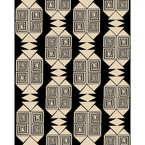 Bogolan Relaxation 1 Black Modern Wood Framed Art Print by Prime, Marcus