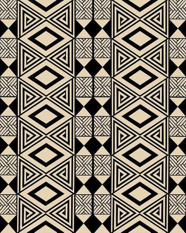 Bogolan Relaxation 2 White Modern Wood Framed Art Print with Double Matting by Prime, Marcus