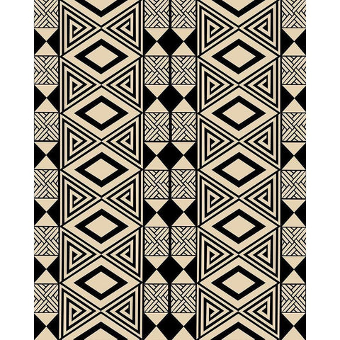 Bogolan Relaxation 2 Black Modern Wood Framed Art Print by Prime, Marcus