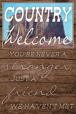Country Welcome White Modern Wood Framed Art Print with Double Matting by Prime, Marcus