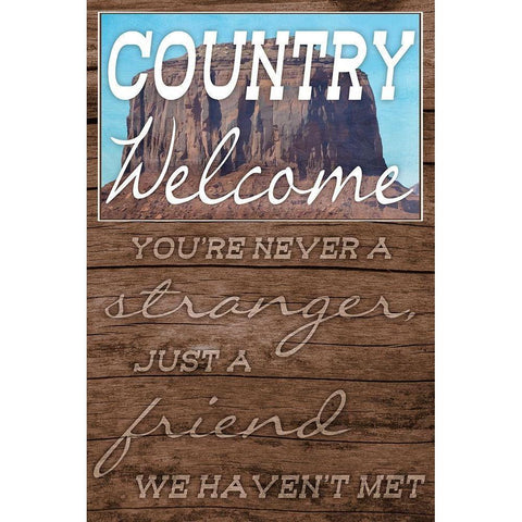 Country Welcome Gold Ornate Wood Framed Art Print with Double Matting by Prime, Marcus