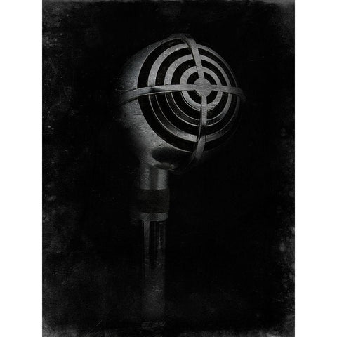 Mic Check 2 Black Modern Wood Framed Art Print with Double Matting by Prime, Marcus