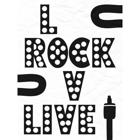 Rock Love Black Modern Wood Framed Art Print with Double Matting by Prime, Marcus