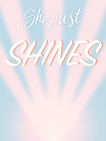 She Shines White Modern Wood Framed Art Print with Double Matting by Prime, Marcus