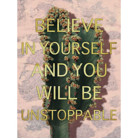 Unstoppable Belief Gold Ornate Wood Framed Art Print with Double Matting by Prime, Marcus