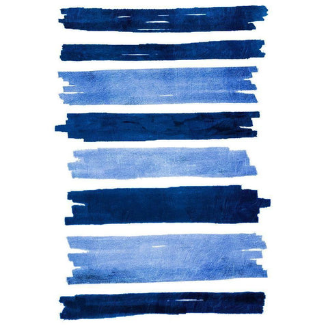 Indigo Rolling Streaks Gold Ornate Wood Framed Art Print with Double Matting by Prime, Marcus