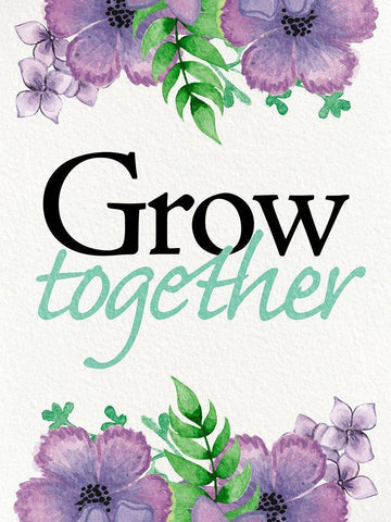 Grow Together White Modern Wood Framed Art Print with Double Matting by Prime, Marcus