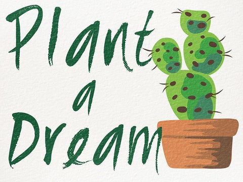 Plant A Dream 1 White Modern Wood Framed Art Print with Double Matting by Prime, Marcus