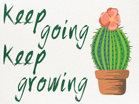 Keep Growing 1 White Modern Wood Framed Art Print with Double Matting by Prime, Marcus