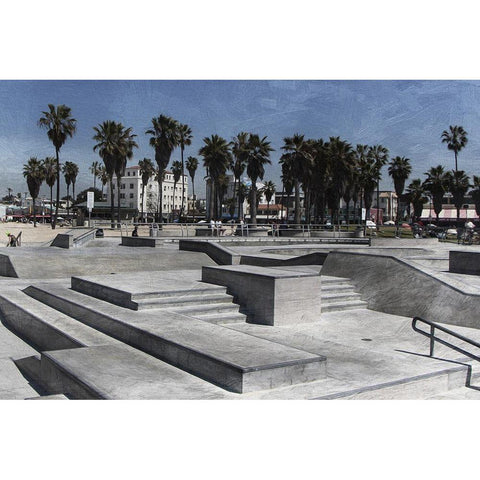 Venice Skating 1 Black Modern Wood Framed Art Print by Prime, Marcus