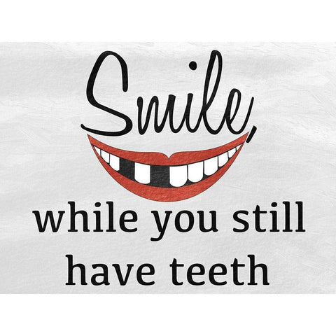 Toothless Smile Black Modern Wood Framed Art Print by Prime, Marcus