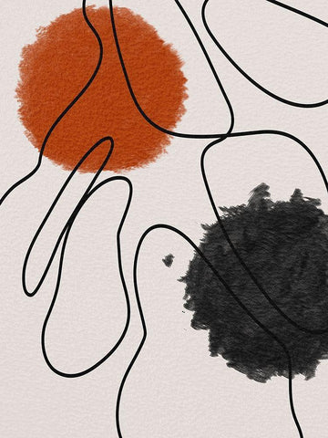Scribble Dribble 1 Black Ornate Wood Framed Art Print with Double Matting by Prime, Marcus