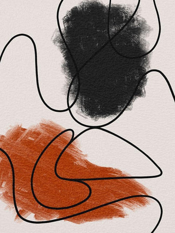 Scribble Dribble 2 White Modern Wood Framed Art Print with Double Matting by Prime, Marcus