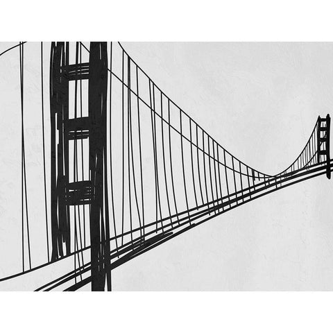 Bridge Heights White Modern Wood Framed Art Print by Prime, Marcus