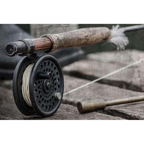 Fly Fishing Gold Ornate Wood Framed Art Print with Double Matting by Prime, Marcus