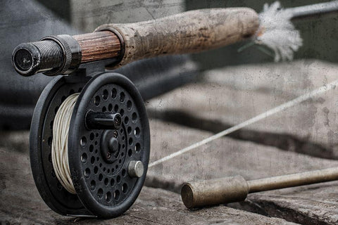 Fly Fishing Black Ornate Wood Framed Art Print with Double Matting by Prime, Marcus