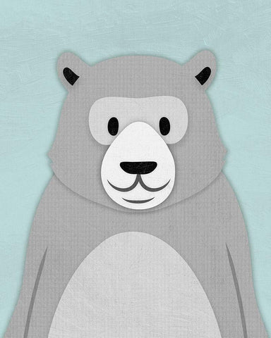 Sweet Bear 1 White Modern Wood Framed Art Print with Double Matting by Prime, Marcus