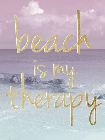Beach Therapy Black Ornate Wood Framed Art Print with Double Matting by Prime, Marcus
