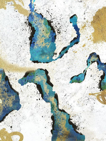 Abstract Glitz 1 Black Ornate Wood Framed Art Print with Double Matting by Prime, Marcus