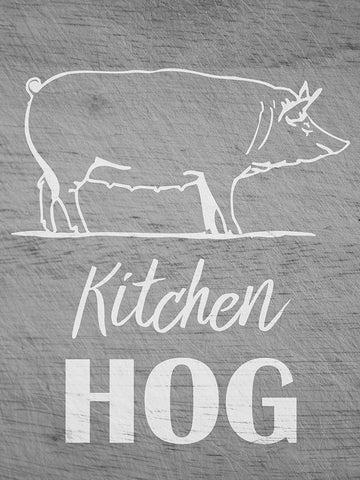 Kitchen Hog 1 White Modern Wood Framed Art Print with Double Matting by Prime, Marcus