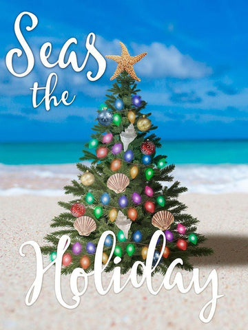 Salty Holiday 1 White Modern Wood Framed Art Print with Double Matting by Prime, Marcus