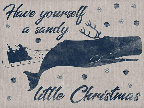 Sandy Christmas 1 Black Ornate Wood Framed Art Print with Double Matting by Prime, Marcus