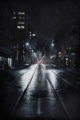 Night Watch 1 Black Ornate Wood Framed Art Print with Double Matting by Prime, Marcus