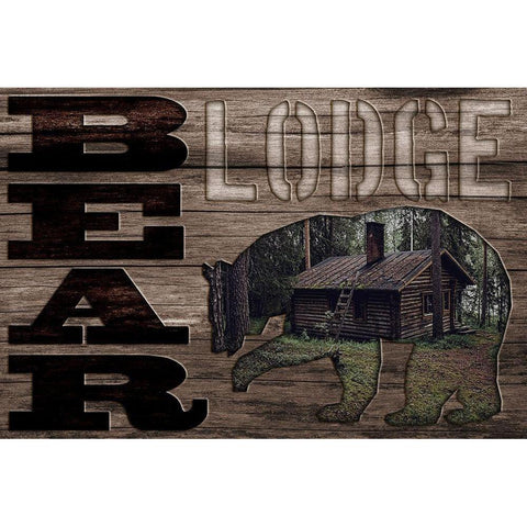 Piercing Bear Lodge 1 Black Modern Wood Framed Art Print by Prime, Marcus