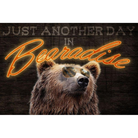 Bearadise 1 Black Modern Wood Framed Art Print by Prime, Marcus