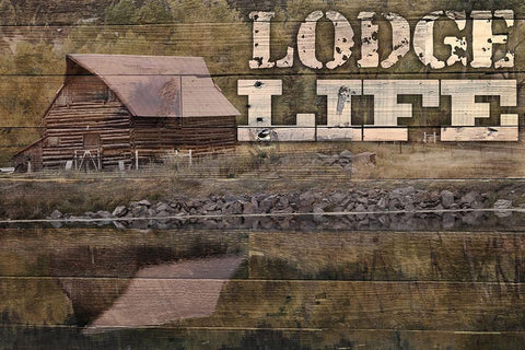 Lake Lodge Life 1 Black Ornate Wood Framed Art Print with Double Matting by Prime, Marcus