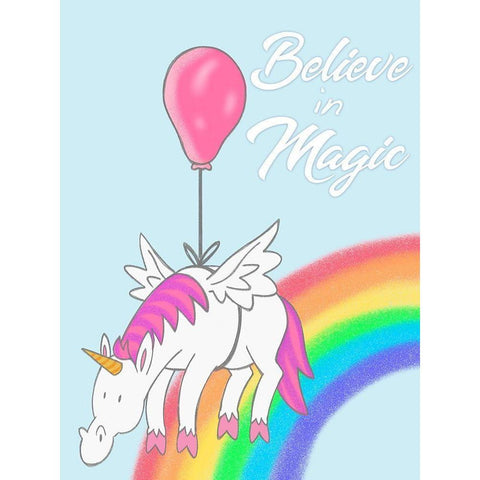 Believe In Magic 1 Black Modern Wood Framed Art Print with Double Matting by Prime, Marcus