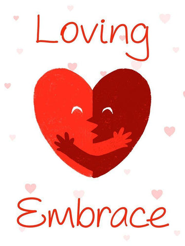 Loving Embrace 1 White Modern Wood Framed Art Print with Double Matting by Prime, Marcus