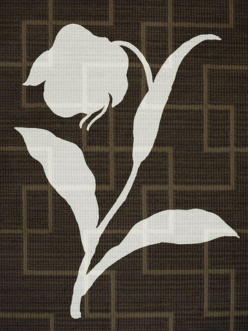 Textile Botanicals 1 White Modern Wood Framed Art Print with Double Matting by Prime, Marcus