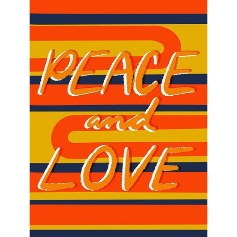 Peace And Love 1 White Modern Wood Framed Art Print by Prime, Marcus