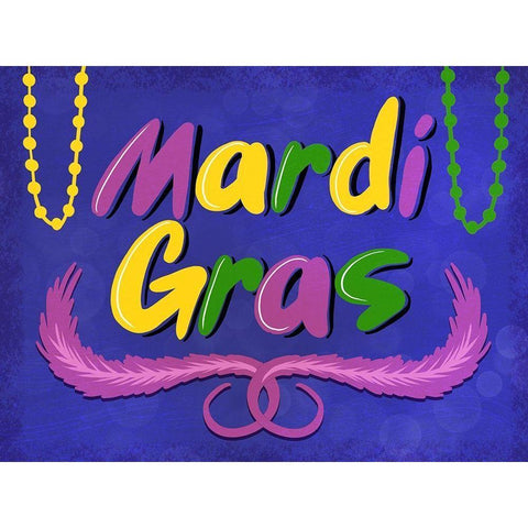 Mardi Gras Black Modern Wood Framed Art Print with Double Matting by Prime, Marcus