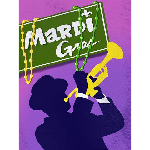 Mardi Gras 3 White Modern Wood Framed Art Print by Prime, Marcus